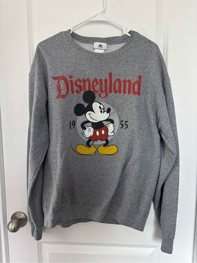 Disney Grey Crewneck with Mickey and Red Disneyland Logo